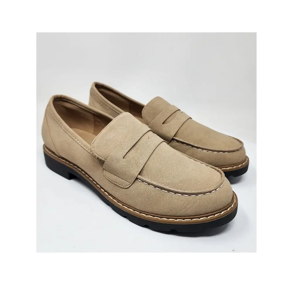 Taryn Rose Devanie Penny Loafer Women 10M Tan Sand Faux Suede/Nubuck TPR Outsole